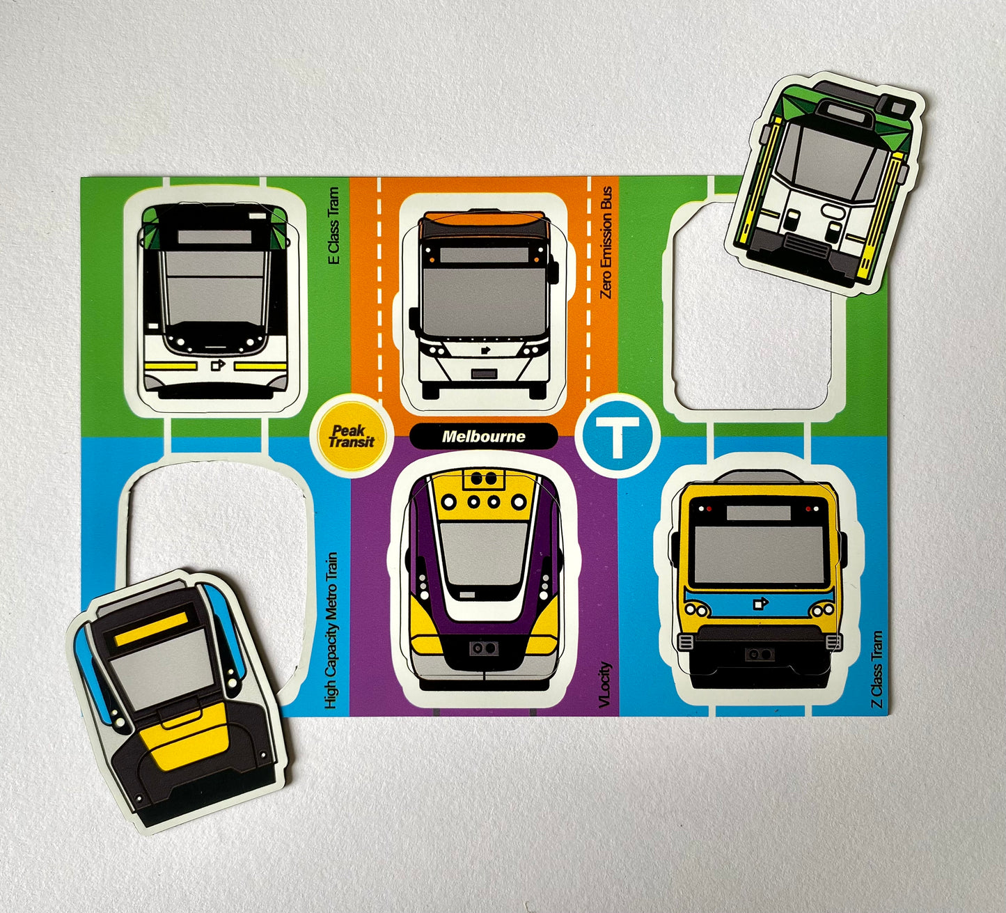 Melbourne transit magnet sheet 2 (LOW STOCK)