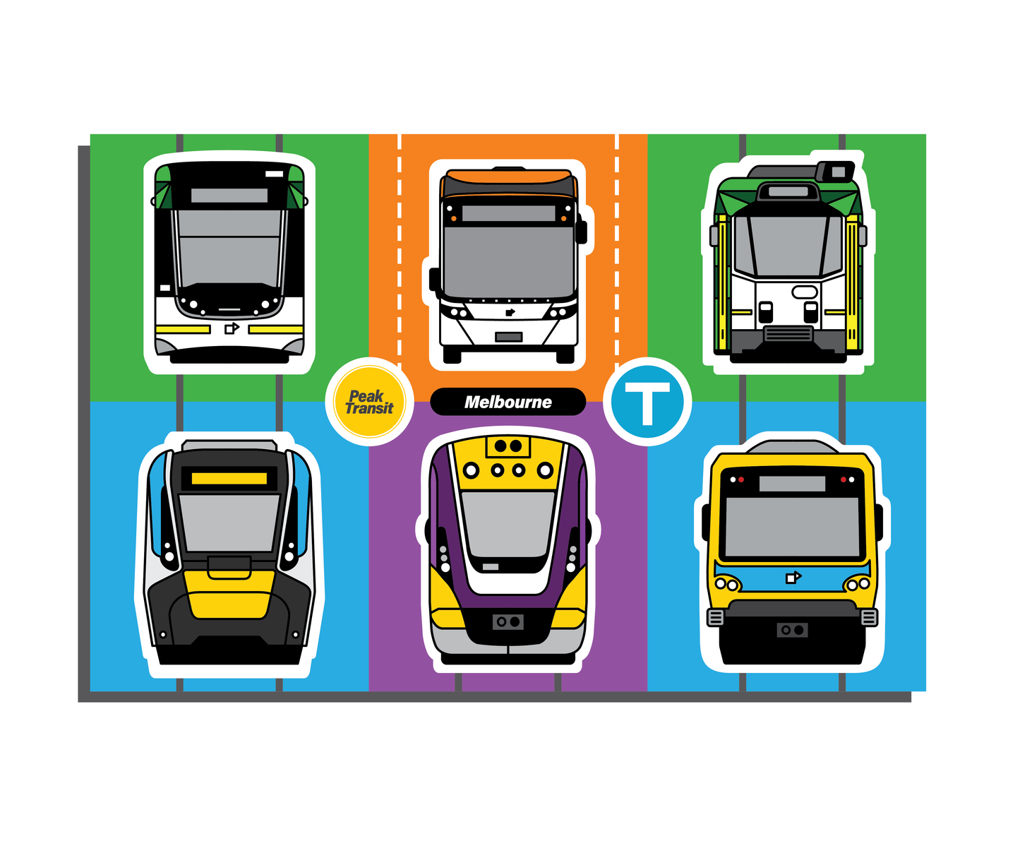 Melbourne transit magnet sheet 2 (LOW STOCK)