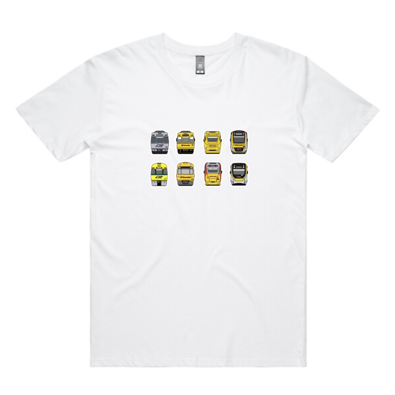 NEW!! QLD Trains Lineup Tee (adult unisex)