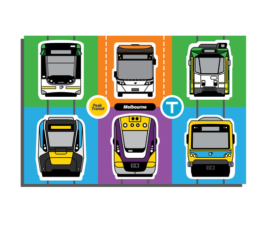 Melbourne transit magnet sheet 2 (LOW STOCK)