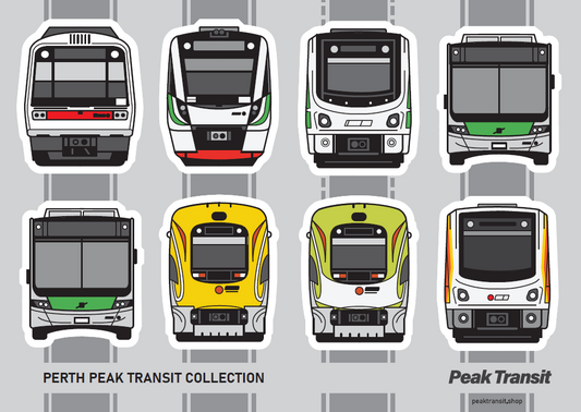 PERTH transit lineup sticker sheet