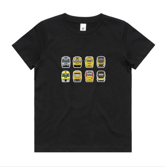NEW!! QLD Trains Lineup Tee (kids and youth)