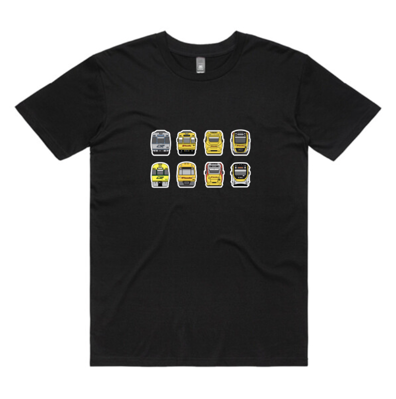 NEW!! QLD Trains Lineup Tee (adult unisex)