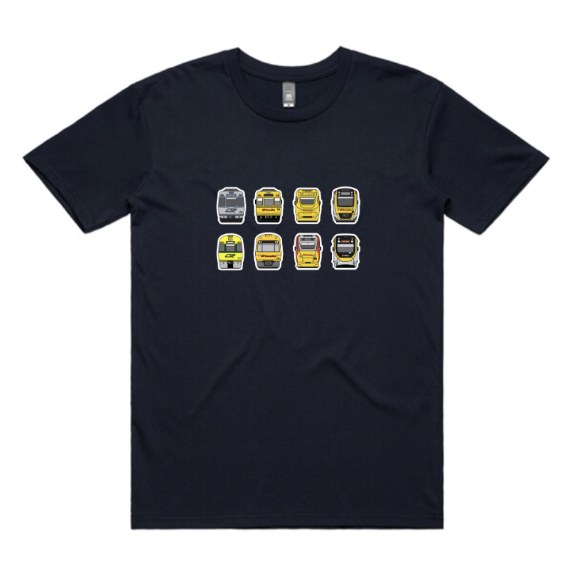NEW!! QLD Trains Lineup Tee (adult unisex)